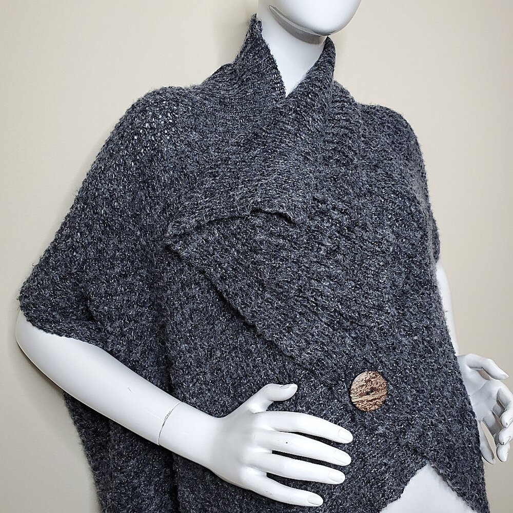 Collection By LA Class Chunky Knit Gray Soft Shrug Open Sweater SZ S